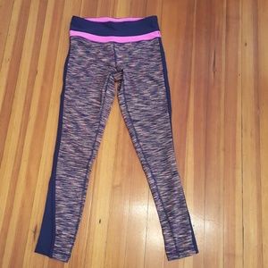 Navy blue and pink workout pants